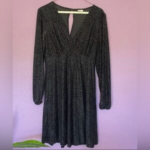 A New Day Medium Black Long Sleeve Dress with Dots